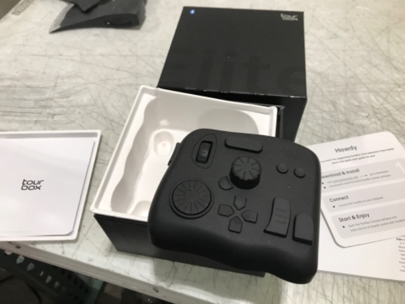 Photo 2 of TourBox Elite, Bluetooth Controller for Video Photo Editing Color Grading, Davinci Resolve Speed Editor, MacOS/Windows, Lightroom Photoshop Premiere Final Cut Pro Programmable Keyboard