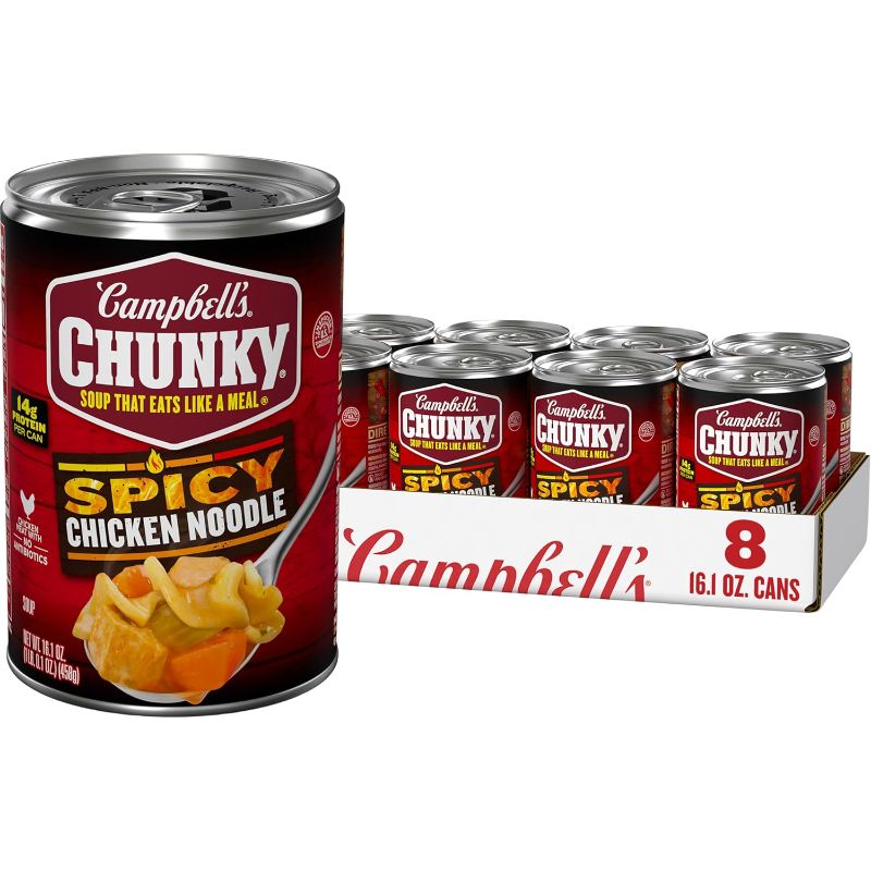 Photo 1 of Campbell's Chunky Soup, Spicy Chicken Noodle Soup, 16.1 Oz Can (Case of 8)
Exp 09/11/2025