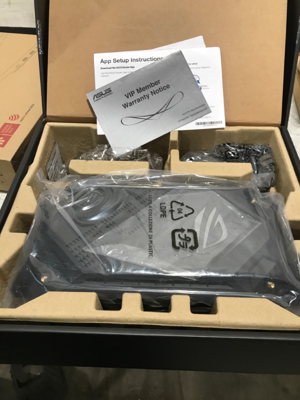 Photo 1 of ASUS ROG Rapture WiFi 6 AX Gaming Router (GT-AX6000) Dual 2.5G WAN/LAN Ports, Quad-Core 2.0Ghz CPU, WAN Aggregation, AiMesh Compatible, Lifetime Internet Security, Instant Guard, Aura RGB