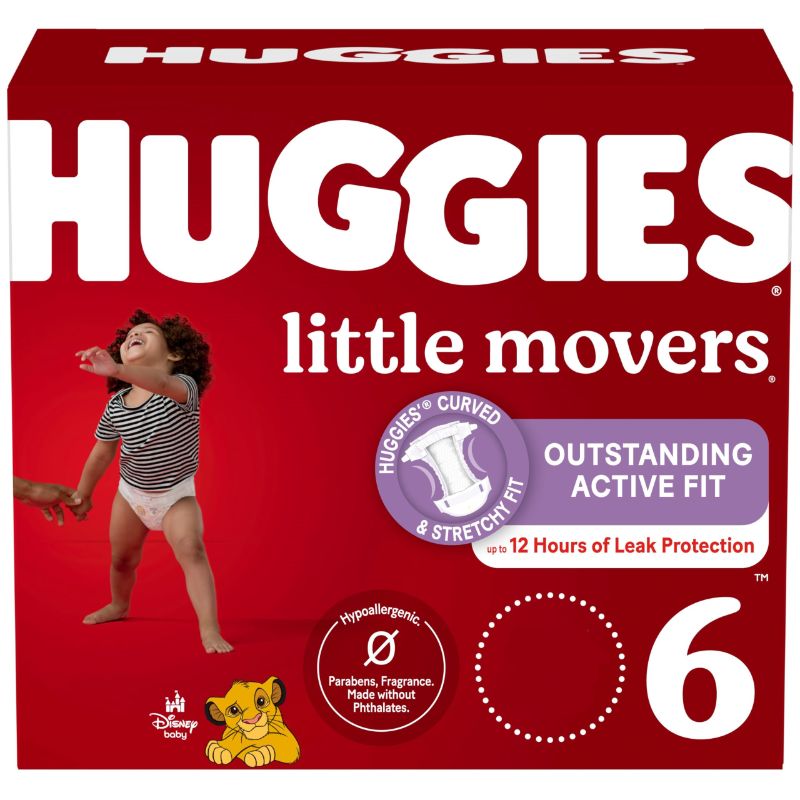 Photo 1 of Huggies Size 6 Diapers, Little Movers Baby Diapers, Size 6 (35+ lbs // 48 ct)