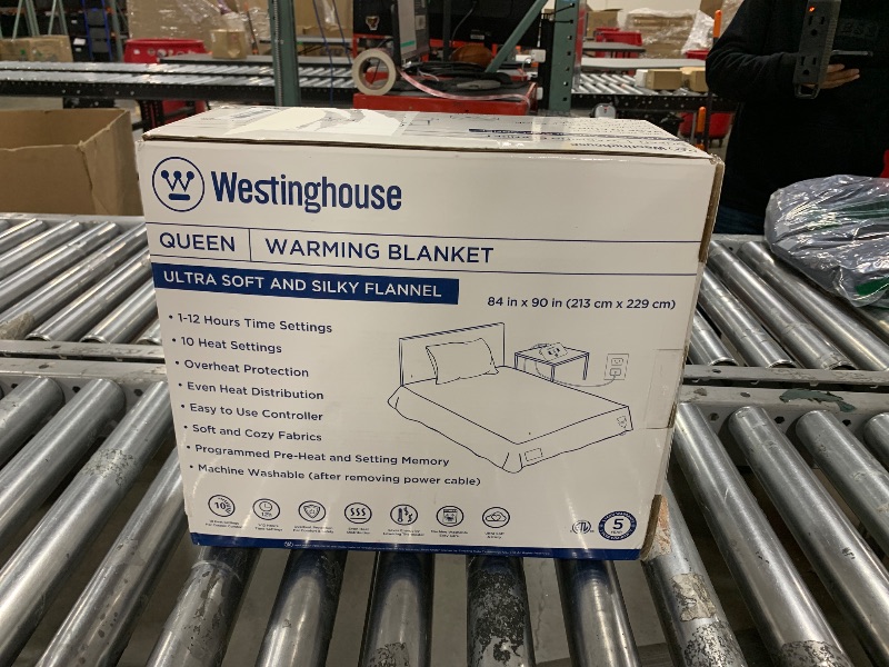 Photo 2 of Westinghouse Electric Blanket Queen Size, Super Cozy Soft Flannel 84" x 90" Heated Blanket with 10 Fast Heating Levels & 1-12 Auto-Off, Machine Washable, ETL&FCC Certification, Charcoal