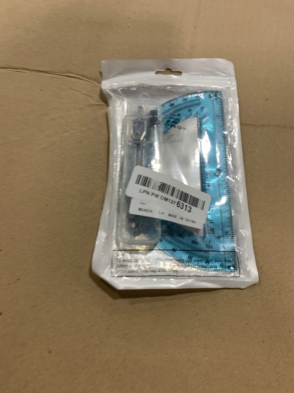 Photo 1 of Zonon Student Protractor and Compass Set, Student Geometry Math Set, Compass for Geometry and 180 Degree 6 Inch Protractor for Drawing Measuring School Office(Classic,Blue)