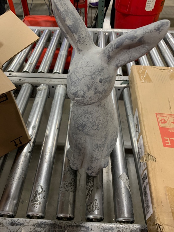 Photo 1 of DiliComing Grey Resin Rabbit Garden Statue - Large Garden Statues Statues for Home Decor Garden Decor Yard Decor Garden Statues for Outside Balcony Bunny Decor for Garden Gifts 9 × 5 × 12 Inch