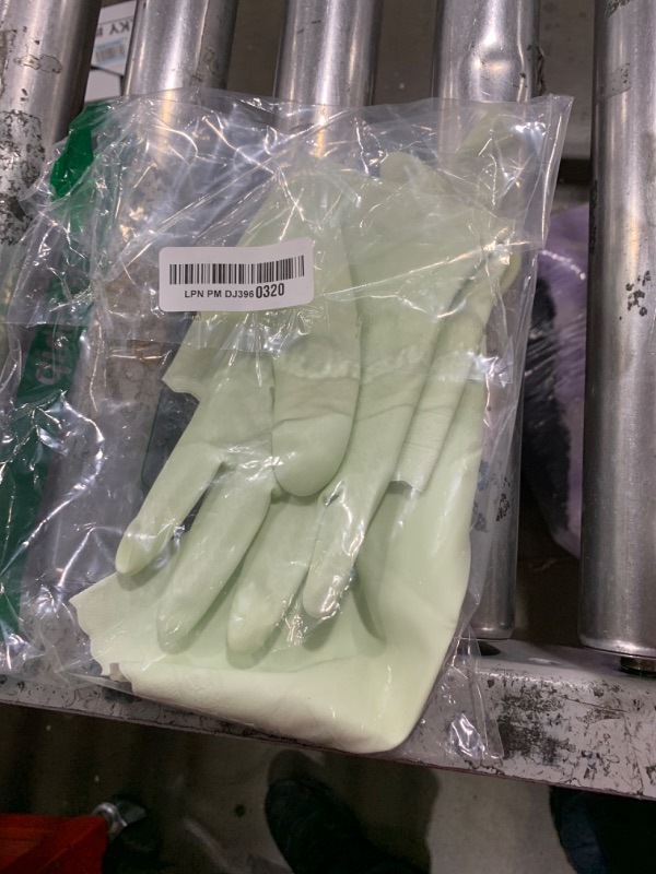 Photo 1 of LANON 3 Pairs wahoo Skin-Friendly Cleaning Gloves, Dishwashing Kitchen Gloves with Cotton Flocked Liner, Reusable, Non-Slip, Canary Green, Small