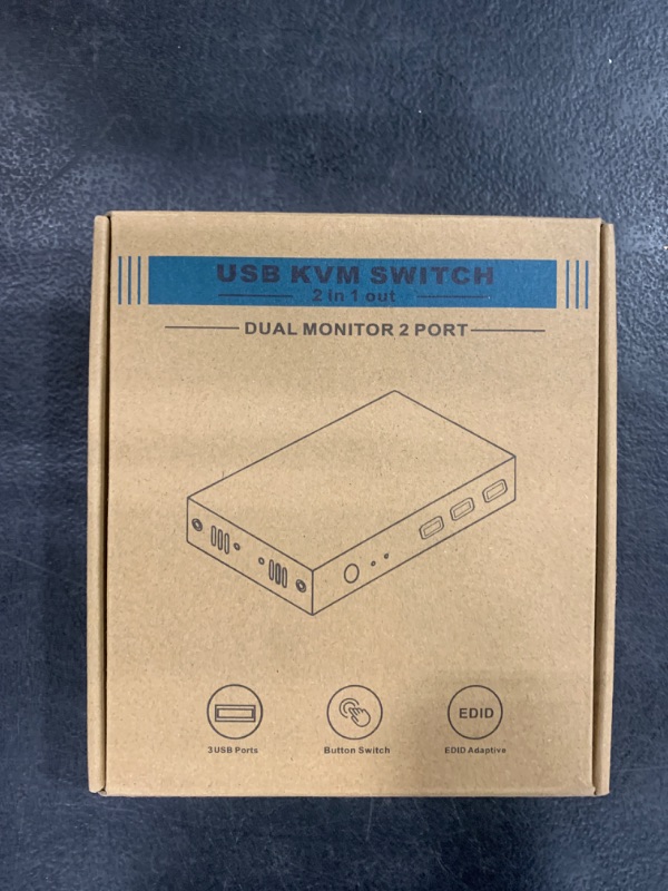 Photo 1 of HDMI KVM Switch 2 Monitors 2 Computers 4K@60Hz, USB3.0 KVM Switch Dual Monitor with 3 USB 3.0 Ports Sharing Keyboard and Mouse, Printer/Scanner, Desktop Controller