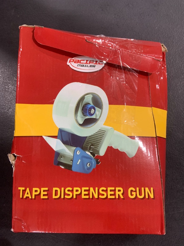 Photo 2 of Packing Tape Dispenser Gun, Pacific Mailer 3 Inch Tape Gun Dispenser with 3 Inch Carton Packing Tape, Lightweight Industrial Side Loading Tape Dispenser - Blue