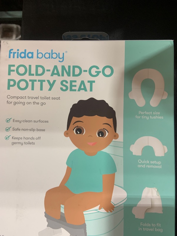 Photo 2 of Frida Baby Fold-and-Go Potty Seat for Toilet | Foldable Travel Potty Seat for Toddler, Fits Round & Oval Toilets, Non-Slip Base, Handles, Includes Free Travel Bag