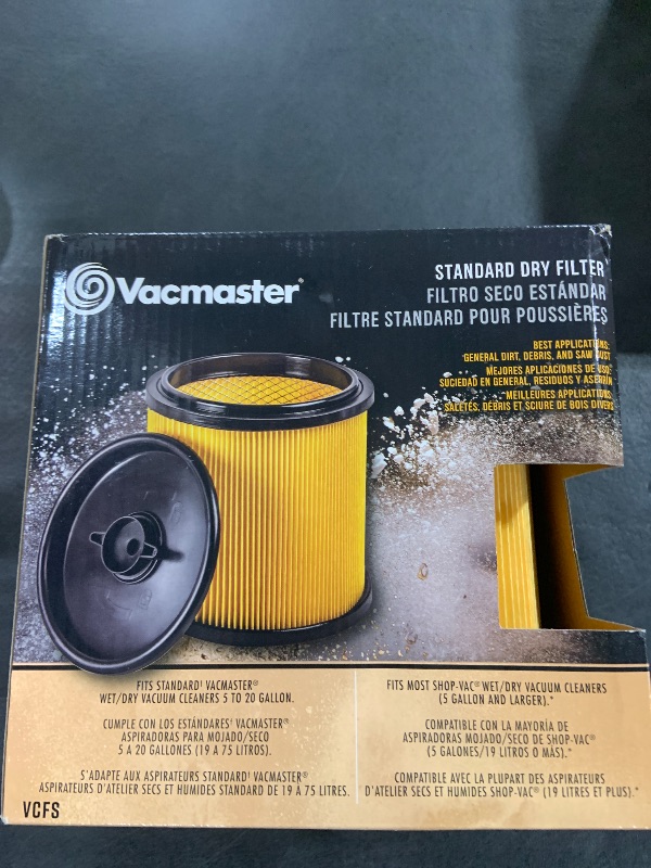 Photo 2 of Vacmaster Standard Cartridge Filter & Retainer for Use With 5 to 16 Gallon Wet/Dry Vacs