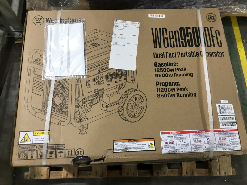 Photo 1 of Westinghouse WGen9500DFc - 9500 Watt Electric Start Dual Fuel Portable Generator w/ Wireless Remote Start & CO Sensor


