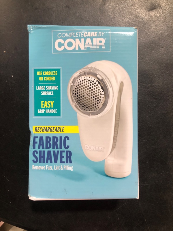 Photo 1 of Conair Fabric Shaver and Lint Remover, Rechargeable Portable Fabric Shaver, White