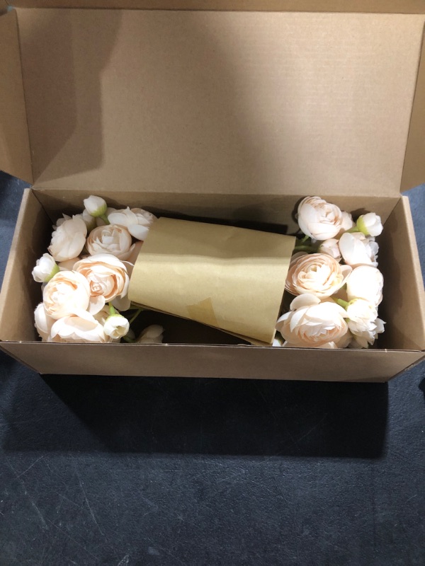 Photo 1 of Ling's Moment Ranunculus Artificial Flower, Faux Silk Mini Ranunculus Flowers for DIY Bouquet, Bulk Fake Wedding Filler Flowers for Centerpieces Arrangements Bridal Shower Decorations, Cream