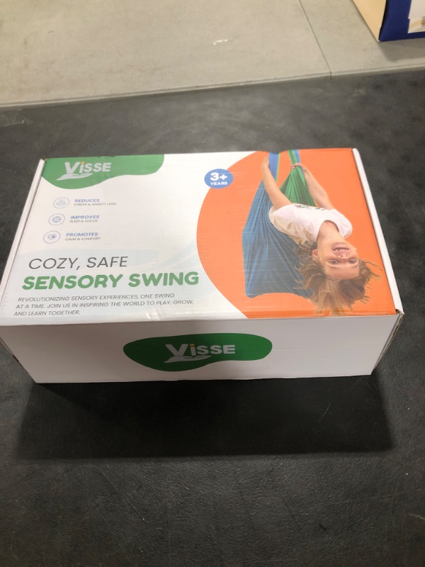 Photo 1 of Sensory Swing Indoor Outdoor + 360° Swivel Hanger - Solid Indoor Swing for Kids and Adults - Helps with Sensory Processing Disorder