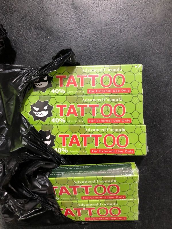 Photo 3 of New Pain-less Tattoo Cream, 6-8 Hours Maximum Strength Crea,m with Aloe Vera, Vitamin E, Lecithin 20g, 5PC.