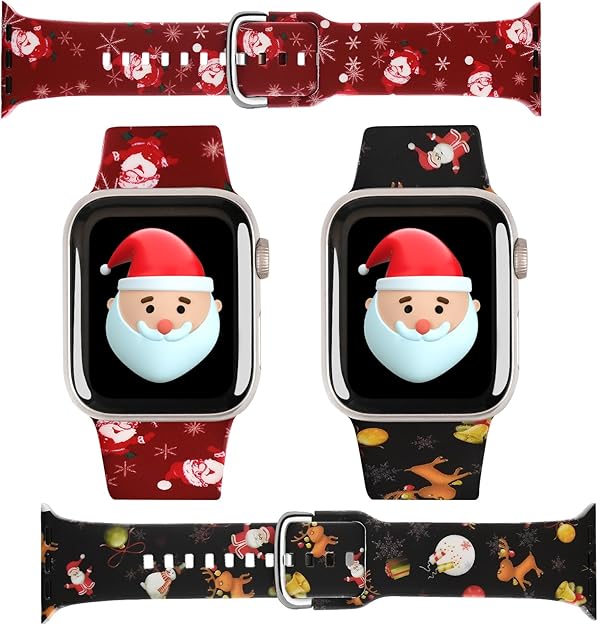 Photo 1 of 2 Packs Strap for Apple Watch Band 40mm 41mm 38mm 46mm 44mm 45mm 42mm 49mm, Soft Silicone Bracelet Compatible with iWatch Band Series Ultra 10/9/8/7/6/SE/5/4/3/2/1 Women Men Gift
