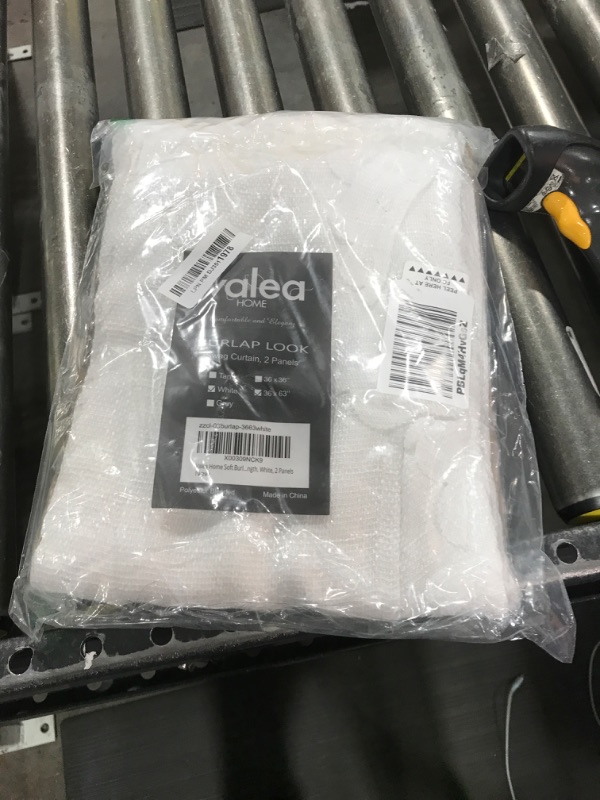 Photo 1 of Valea Home Soft Burlap Look Swag Curtains Rustic Natural Rod Pocket Kitchen Valance Curtain Panels for Small Window 63 inch Length, White, 2 Panels