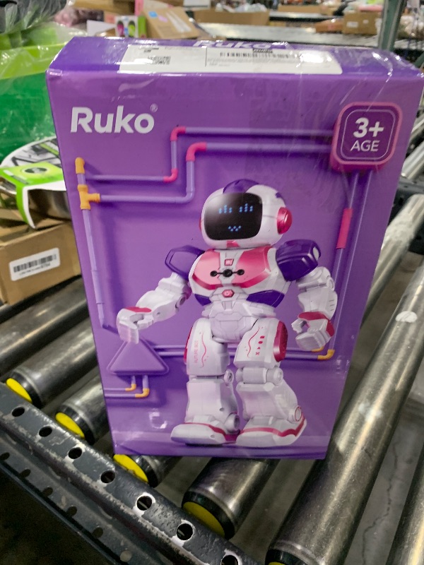 Photo 2 of Ruko 6088 Dancing Robot for Girls with APP Control, Remote Control, Gesture Sensing Control, Interactive LED Emoji, QA Games Rechargeable Programmable Robot Toys for 3 4 5 6 Years Kids, Pink Purple