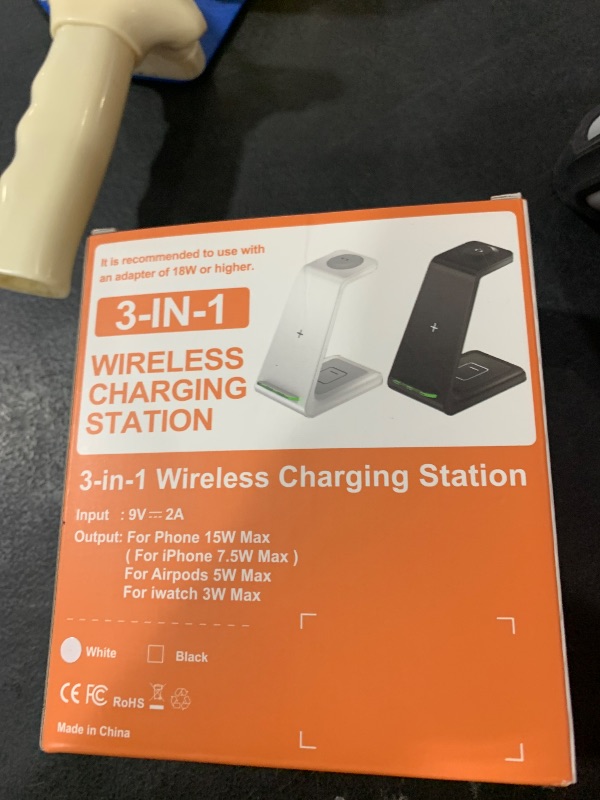 Photo 2 of Wireless Charging Station for Apple - 3 in 1 Wireless Charger Stand Dock Watch and Phone Charger Station for Apple Watch 8/7/SE/6/5/4/3/2, iPhone 16 15-12 Pro Max SE XS X, Samsung, AirPods Pro/3/2