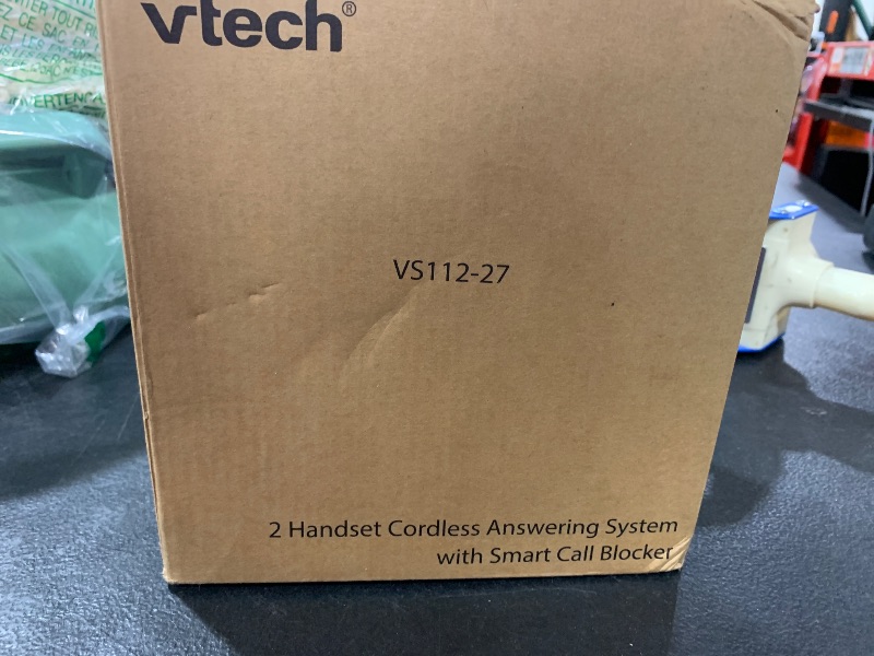 Photo 2 of VTech VS112-27 DECT 6.0 Bluetooth 2 Handset Cordless Phone for Home with Answering Machine, Call Blocking, Caller ID, Intercom and Connect to Cell (White)