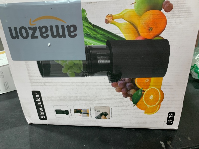 Photo 2 of Cold Press Juicer, Slow Masticating Juicer with "6.1" Extra Large Feed Chute Fit Whole Fruits & Vegetables, Juicer Machines with 2 Cups, Easy to Clean and High Juice Yield