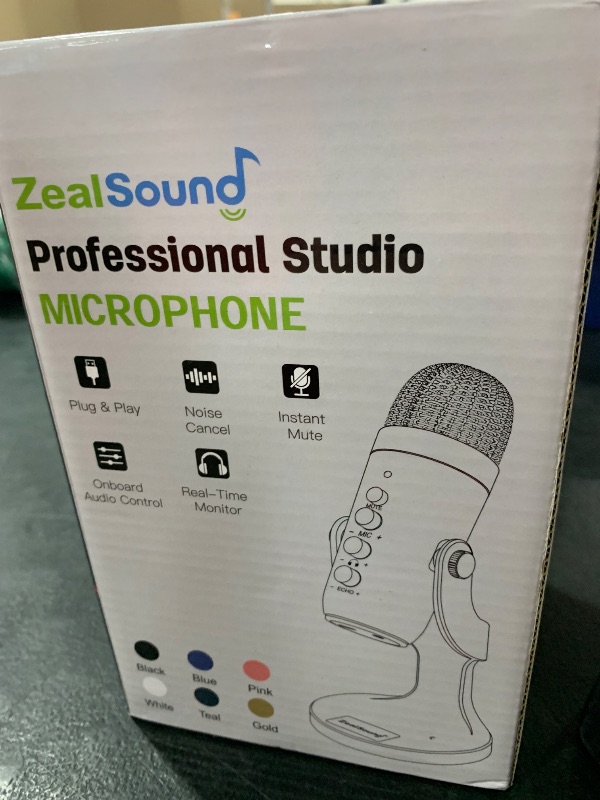 Photo 2 of ZealSound USB Microphone,Condenser Computer PC Mic,Plug&Play Gaming Microphones for PS 4&5.Headphone Output&Volume Control,Mic Gain Control,Mute Button Vocal,YouTube Podcast on Mac&Windows(Silver)