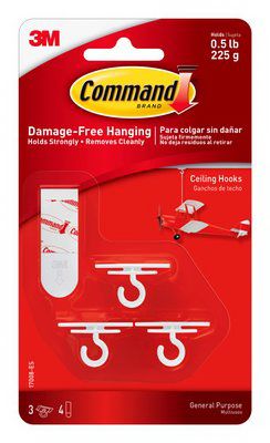 Photo 1 of 2pk of Ceiling Hooks (3 Hooks, 4 Adhesive Strips)

