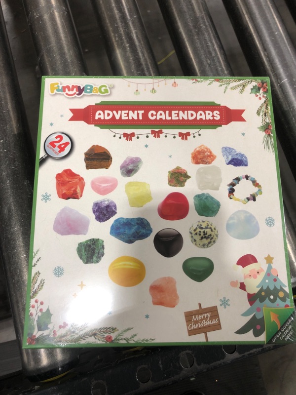 Gemstone Advent Calendar 2024,Christmas Rock Advent Calendar for Kids