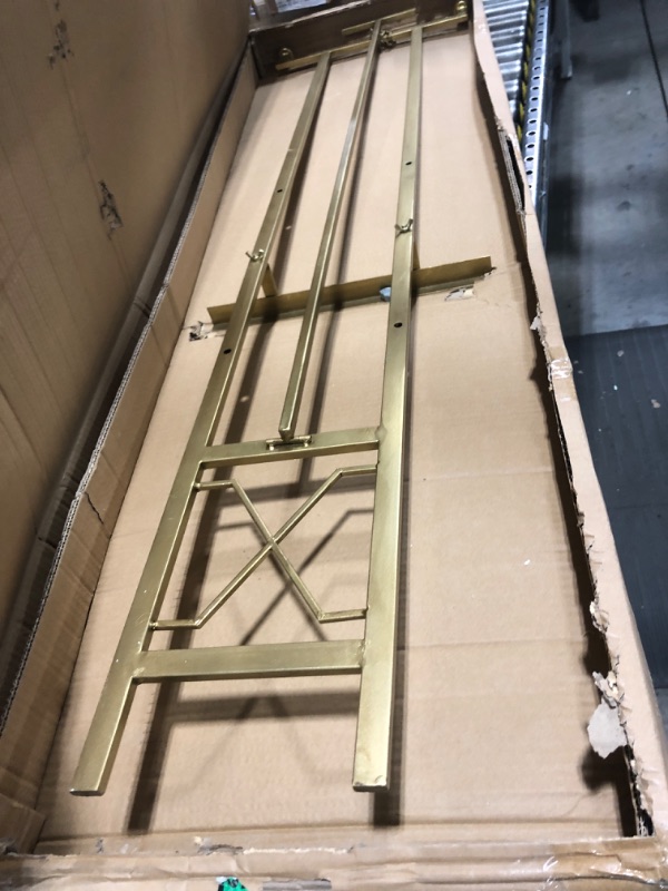 Photo 1 of Deco 79 Metal Large Free Standing Adjustable Display Stand 3 Tier Easel with Chain Support, 16" x 19" x 57", Gold