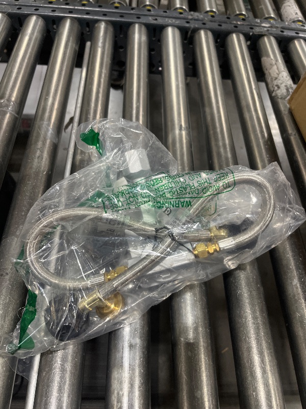 Photo 1 of Skyflame 2-Stage Auto Changeover Propane Gas Rv Regulator Kit with 2PCS Gauges and 12-Inch Braided Connection Hoses for Dual Propane Tank RV Trailers Camper