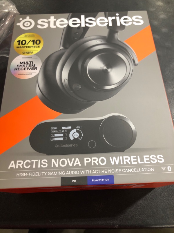 Photo 2 of SteelSeries Arctis Nova Pro Wireless Multi-System Gaming Headset - Premium Hi-Fi Drivers - Active Noise Cancellation - Infinity Power System - Stealth Retractable Mic - PC, PS5/PS4, Switch, Mobile