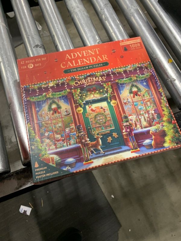 Photo 1 of Alagoo Advent Calendar 2024 Jigsaw Puzzles - Christmas Shop Advent Calendar Puzzle, 1008 Pieces 24 Days Countdown to Christmas Gifts, Christmas Decor Family Gifts Christmas Puzzles for Kids Adult