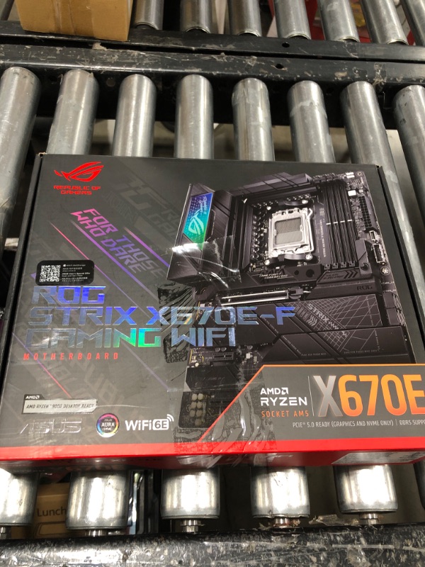 Photo 1 of ASUS ROG STRIX X670E-F GAMING WIFI AMD X670 AM5 Ryzen Desktop 9000 8000 & 7000 ATX Motherboard, 18+2 Power Stages, DDR5, 4x M.2