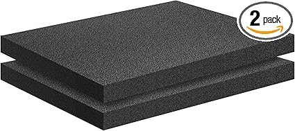 Photo 1 of 4 PCS Black Foam Padding- 16x12x1 Inch Polyurethane High Density Foam Cuttable Black Foam Sheet Packing Foam Pad Cushioning Inserts for Packing Cases and Crafts
