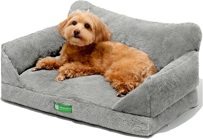 Photo 1 of MEWOOFUN Cute Cat Couch Bed, Removable Washable Cat Sofa Beds for Indoor Cats, Supportive Dog Couch Bed for Small Dogs with Non-Slip Bottom, for Cats and Small Pets (Grey, M)
