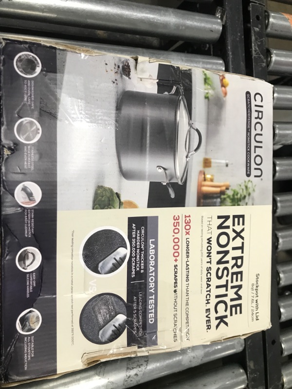 Photo 2 of Circulon A1 Series with ScratchDefense Technology Nonstick Induction Stockpot with Lid, 8 Quart, Graphite