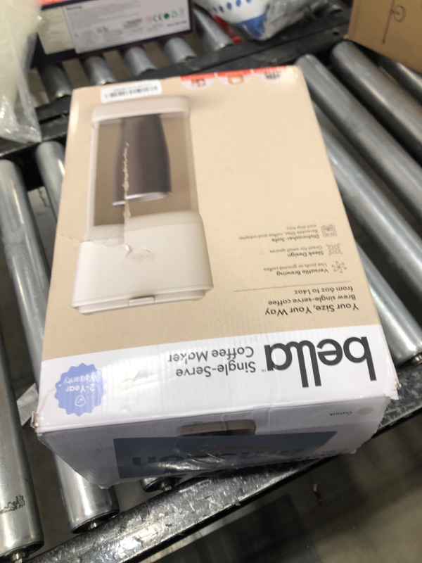 Photo 1 of BELLA Single Serve Coffee Maker, K Cup & Coffee Ground Compatible with Removable, Adjustable Drip Tray, Auto Shutoff & Reusable Dishwasher Safe Accessories, Brews 6oz to 14oz, 1000 Watt, Oatmilk