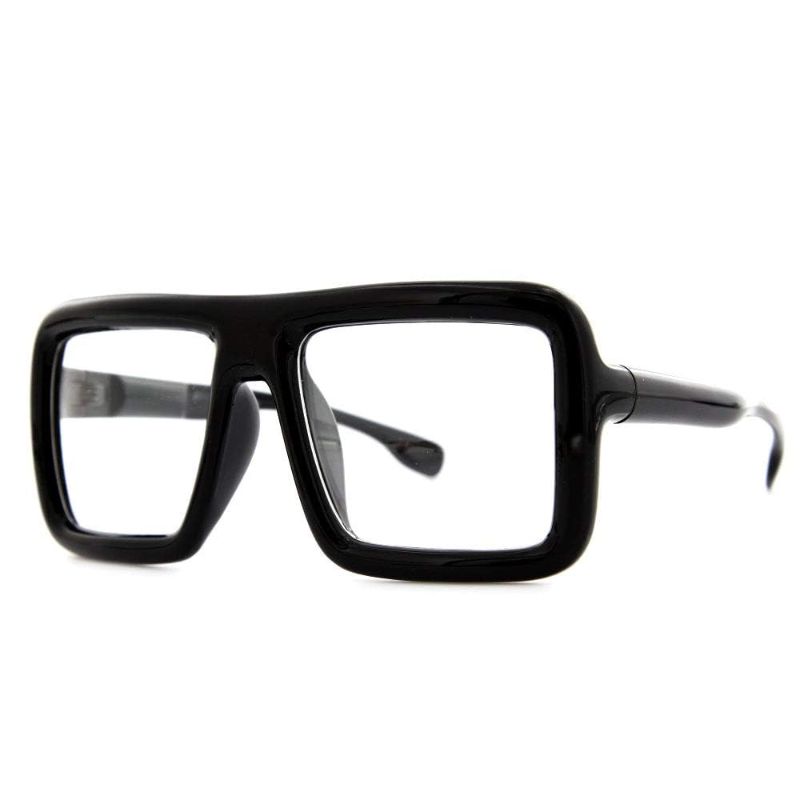 Photo 1 of grinderPUNCH Thick Square Frame Clear Lens Glasses Eyeglasses Super Oversized Fashion and Costume - Black