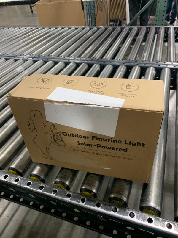 Photo 1 of MININOVA Garden Statues Rabbit with Solar Lantern Outdoor Bunny Figurines Decorations