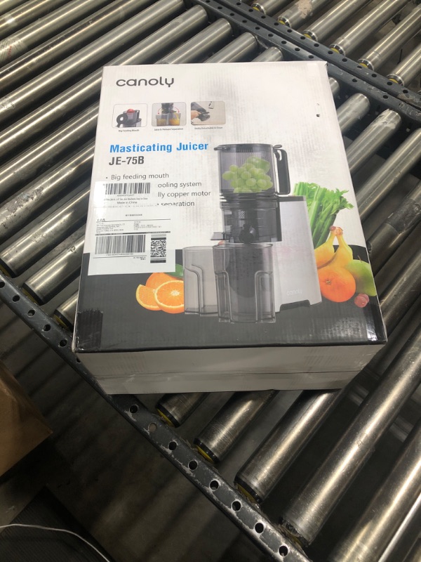 Photo 1 of Cold Press Juicer, 5.4" Wide Feed Chute Juice Extractor Machine with 400W, High Juice Yield, Slow Masticating Juicer for Whole Vegetables & Fruits, Light Gray