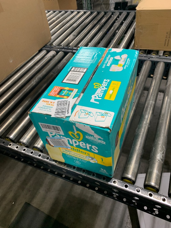 Photo 2 of Pampers Swaddlers Diapers - Size 1, 96 Count, Ultra Soft Disposable Baby Diapers