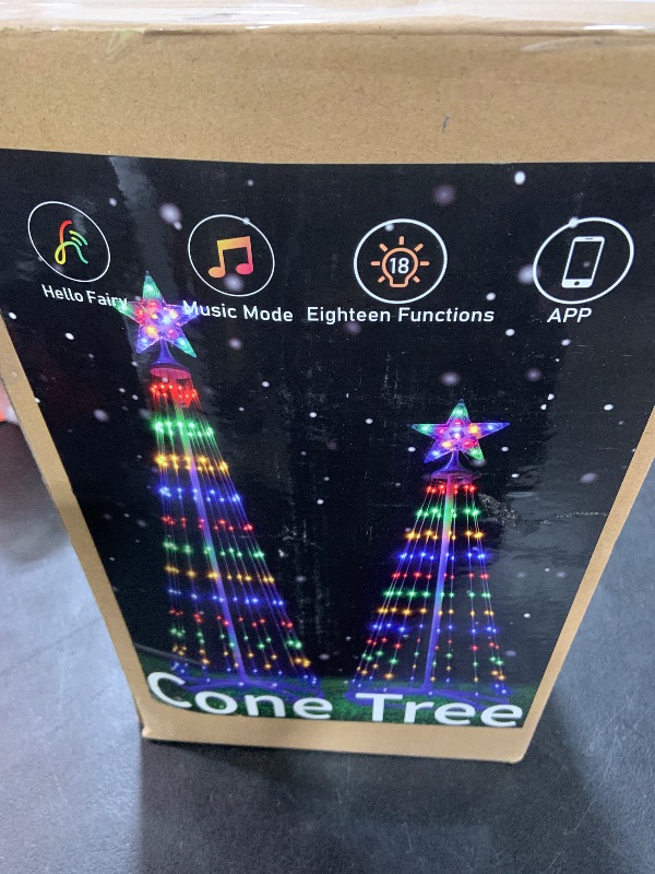 Smart Christmas Cone Tree Lights Set of 4Ft 5Ft, 365 LED Lighted ...
