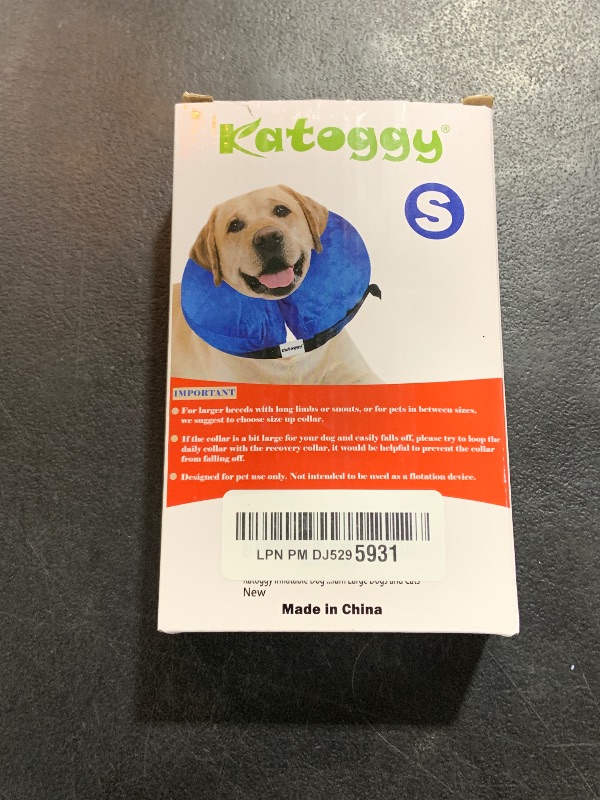 Photo 2 of Katoggy Inflatable Dog Collar, Soft Dog Cone for Dogs After Surgery, Adjustable Blow up Donut E-Collars for Small Medium Large Dogs and Cats