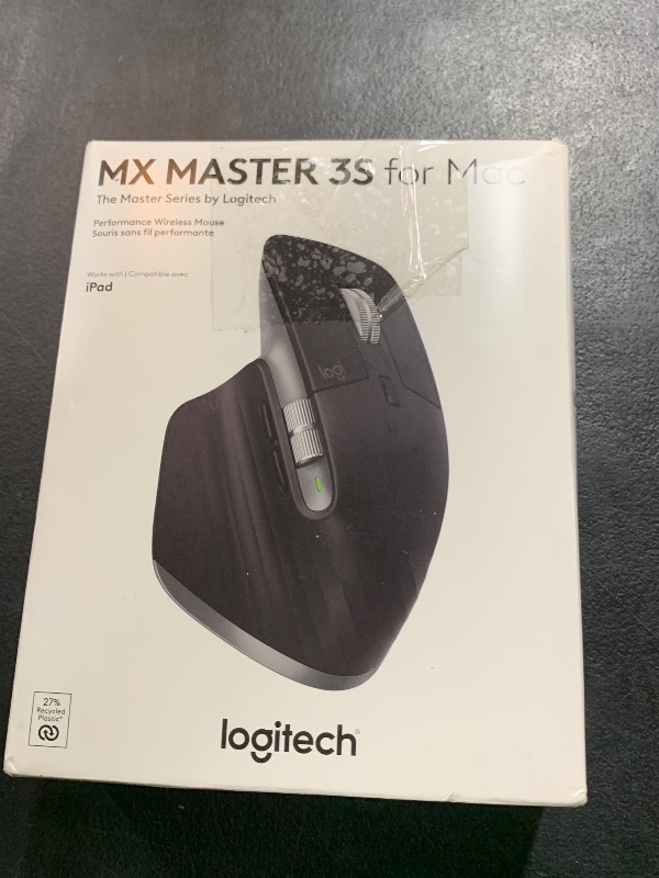 Photo 1 of Logitech MX Master 3S for Mac - Wireless Bluetooth Mouse with Ultra-Fast Scrolling, Ergo, 8K DPI, Quiet Clicks, Track on Glass, Customization, USB-C, Apple, iPad - Space Grey