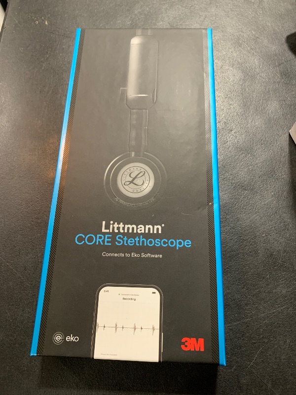 Photo 2 of 3M Littmann CORE Digital Stethoscope, Our Most Advanced Stethoscope Yet, Up To 40x Amplification*, Active Noise Cancellation, In-App Sound Wave Visualization, Black-Finish Chestpiece, 8480