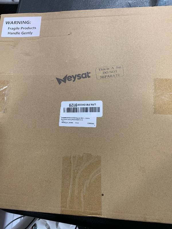 Photo 1 of Weysat 2 Pieces Gold Square Mirrored Wall Decor Decorative Wall Mirror DIY Wall Mounted Mirror Decor Square Accent Mirror for Home Bedroom Living Room Bathroom