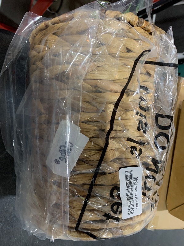 Photo 1 of Ctosree Small Wicker Trash Can 1.3 Gallons Woven Wicker Bathroom Waste Basket with Lid Handle Boho Trash Basket with 100 Plastic Garbage Bags for Bedroom Office Laundry (Classic Style)