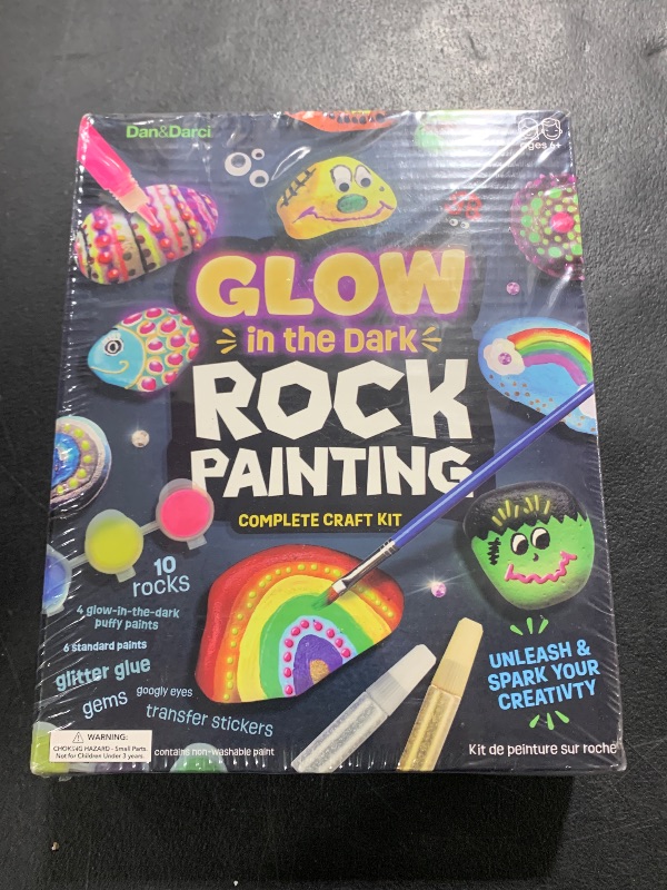 Photo 2 of Dan&Darci Kids Rock Painting Kit - Glow in The Dark - Arts & Crafts Easter Gifts for Boys and Girls Ages 6-12 - Craft Activities Kits - Creative Art Toys for 6, 7, 8, 9, 10, 11 & 12 Year Old Kid