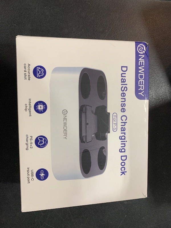 Photo 1 of NEWDERY PS5 Controller Charger Station Compatible with Dualsense Edge Controller, Fast Charging Dock Stand with Cable, Dual Controller Charging Station for Playstation 5 &for DualSense Edge Controller