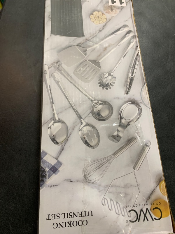 Photo 1 of COOK WITH COLOR Kitchen Utensil Set - 10-piece premium Nonstick & Heat Resistant Kitchen Gadgets, Turner, Spaghetti Server, Serving Spoons, Whisk, Tongs, Masher & Utensil Holder, Black