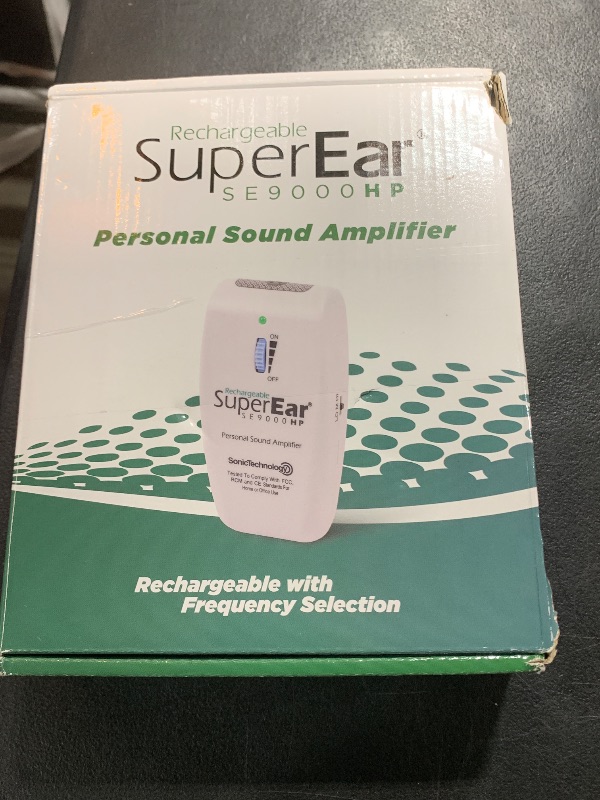 Photo 2 of SuperEar Rechargeable Personal Sound Amplifier - 50dB Amplifier with Headphones, Earbuds and Tactile 3 Tone Frequency - Sound Amplifiers for Seniors, Adults and Audiologists - Model SE9000HP (PSAP)