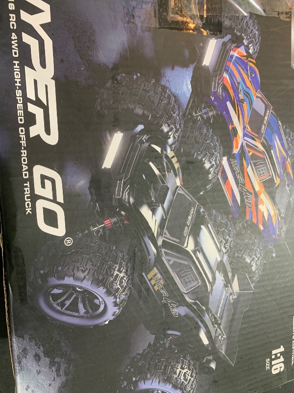 Photo 2 of HYPER GO H16DR 1:16 Scale Ready to Run Fast Remote Control Car, High Speed Jump RC Monster Truck, Off Road RC Cars, 4WD All Terrain RTR RC Truck with 2 LiPo Batteries for Boys and Adults